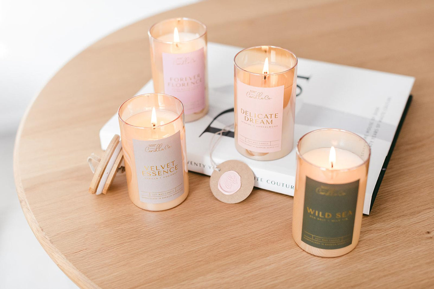 All four scented candles + Flameless lighter -Bundled